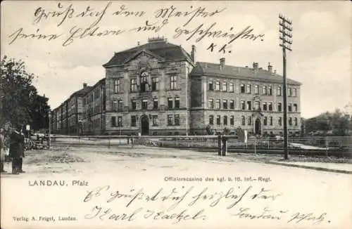 Ak Landau in der Pfalz, Offizierscasino, 18. Infanterie-Regiment