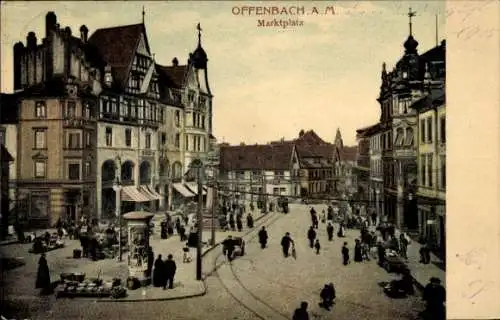Ak Offenbach am Main Hessen, Marktplatz