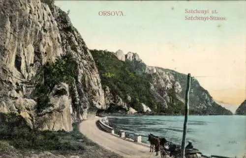 Ak Orșova Rumänien, Szechenyi-Straße