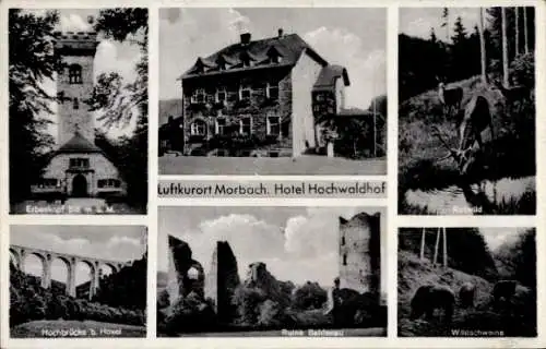 Ak Morbach im Hunsrück, Hotel Hochwaldhof, Erbeskopf, Hochbrücke