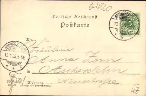 Litho Aschersleben im Salzlandkreis, Altes Schützenhaus, Garten, Saal