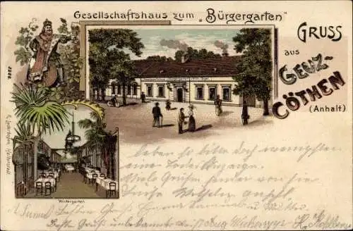 Litho Geuz Köthen in Anhalt, Gesellschaftshaus zum Bürgergarten, Inh. Wilh. Täger