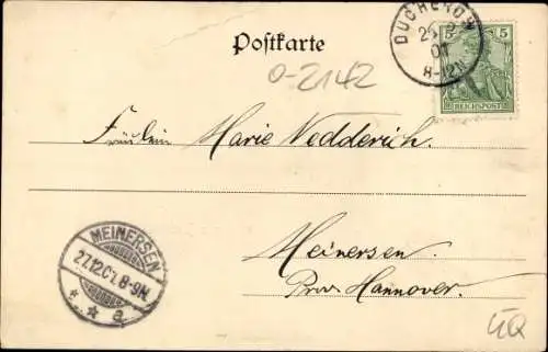 Ak Ducherow in Vorpommern, Schloss, Bahnhof, Kirche