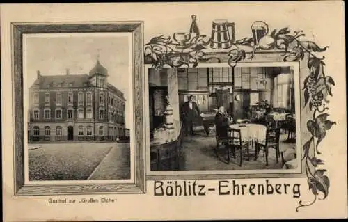 Ak Böhlitz Ehrenberg Leipzig in Sachsen, Gasthof zur Großen Eiche, Innenansicht