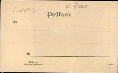 Litho Probstheida Leipzig in Sachsen, Gasthof Probstheida, Alter u. Neuer Saal, Pfauensaal, Garten