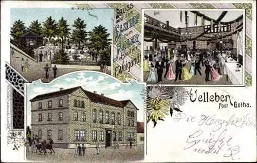 Litho Uelleben Gotha in Thüringen, Gasthof zum Adler