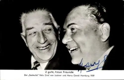 Ak Schauspieler Felix Graf von Luckner, Harry Gondi, Portrait, Autogramm, Der Seeteufel