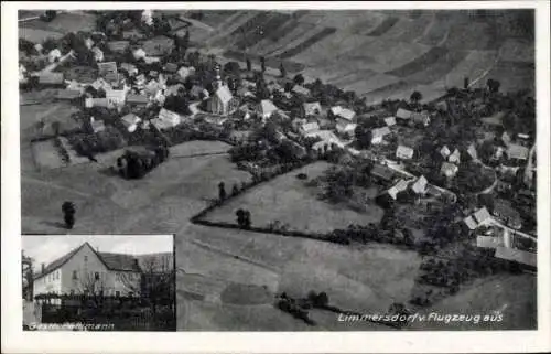 Ak Limmersdorf Thurnau in Oberfranken, Limmersdorf aus dem Flugzeug