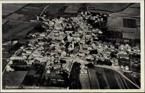 Ak Buxheim in Schwaben, Luftaufnahme von  Häuser, Felder, Kirche