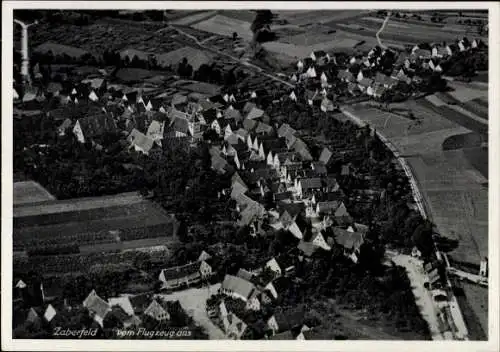 Ak Zaberfeld in Württemberg, Luftaufnahme von  Häuseransicht, Landschaft