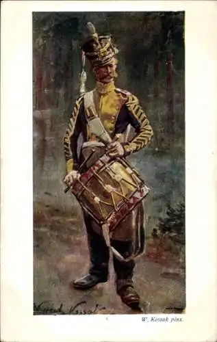 Künstler Ak Kossak, W., Polnischer Trommler in Uniform