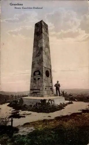 Ak Grudziądz Graudenz Westpreußen, Neues Courbiere-Denkmal