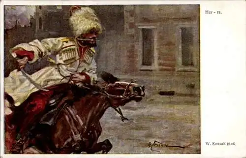 Künstler Ak Kossak, W., Polnischer Reiter mit Schwert