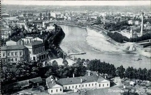 Ak Wilna Litauen, Blick über die Stadt, Fluss 