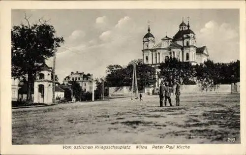 Ak Vilnius Wilno Wilna Litauen, Peter Paul Kirche, Straßenpartie, I. WK