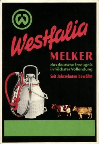 Ak Werbung, Westfalia-Melker, Kühe, Milch