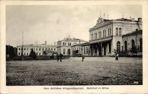 Ak Vilnius Wilna Litauen, Bahnhof, 1. WK