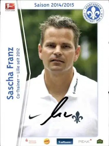 Autogrammkarte Co-Trainer Sascha Franz, SV Darmstadt 98, Autogramm