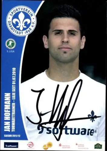 Autogrammkarte Torwarttrainer Jan Hofmann, SV Darmstadt 98, Autogramm