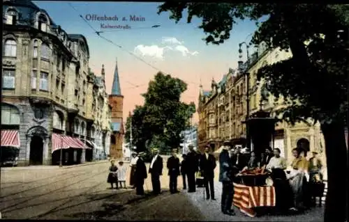 Ak Offenbach am Main Hessen, Kaiserstraße, Verkaufsstand