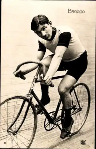 Ak Radrennsport, Radrennfahrer Brocco, Radrennbahn