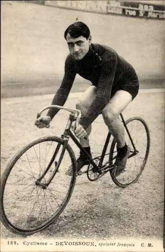 Ak Radrennsport, Radrennfahrer Devoissoux, französischer Sprinter