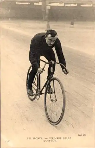 Ak Radrennsport, Radrennfahrer Lootens, belgischer Sprinter, Radrennbahn