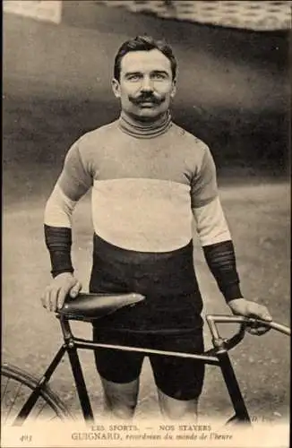 Ak Radrennsport, Radrennfahrer Guignard, Steher, Stundenrekordhalter