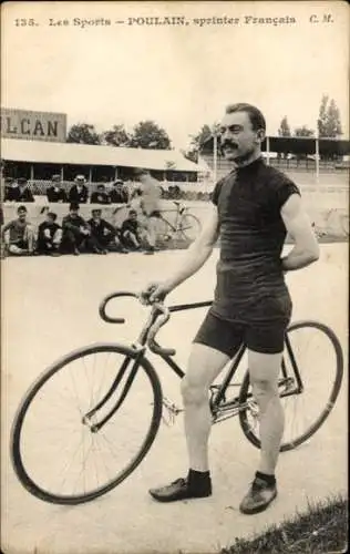 Ak Radrennfahrer Poulain, französischer Sprinter