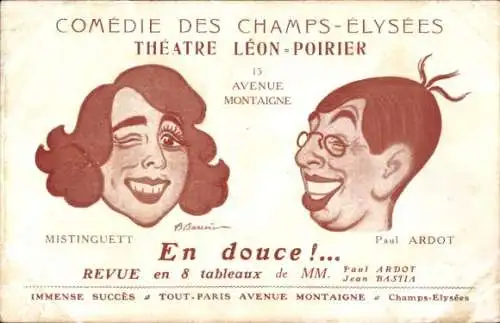 Ak Paris IX Opéra, MISTINGUETT, Paul ARDOT