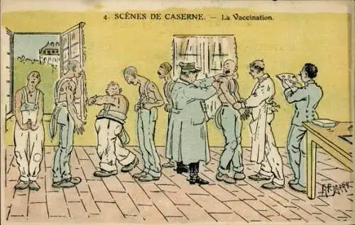 Künstler CPA Jarry, Scenes de Casene, La Vaccination