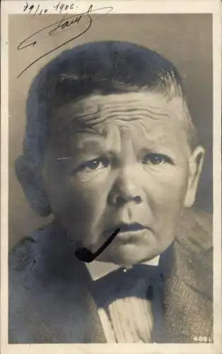 Ak Kind mit Gesicht eines Erwachsenen, Porträt