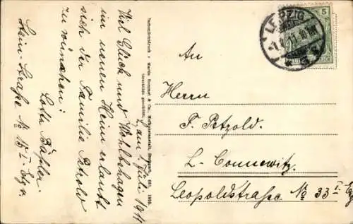 Ak Glücksklee im Blumentopf