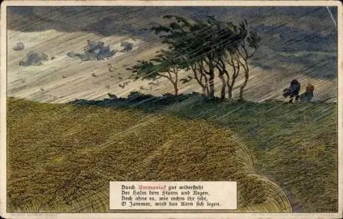 Ak Werbung, Dünger mit Ammoniak, Landwirtschaft, Regnerisches Wetter