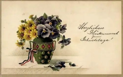 Ak Glückwunsch Geburtstag, Blumen