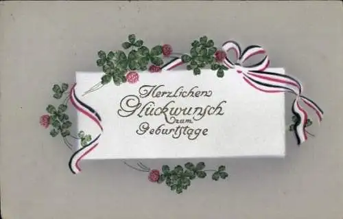 Ak Glückwunsch Geburtstag, Klee, Patriotik
