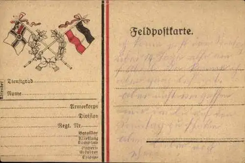 Ak Kaiserreich, Patriotik, Fahnen