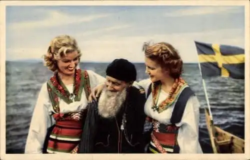 Ak Schweden, Alt und Jung im Einklang