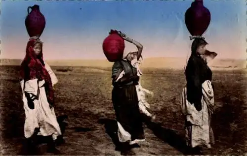 CPA Scènes et Types du Maroc, Retour du Puits