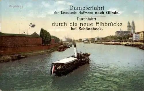 Ak Magdeburg an der Elbe, Elbe, Schiff