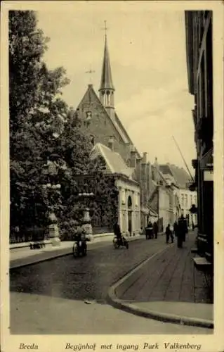 Ak Breda Nordbrabant Niederlande, Begijnhof, Eingang Park Valkenberg