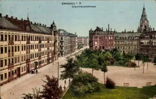 Ak Zwickau in Sachsen, Glauchauer Straße
