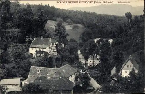 Ak Kleingießhübel Reinhardtsdorf Schöna Sächsische Schweiz, Schrammsteine