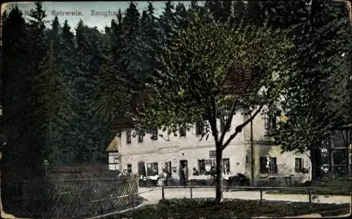 Ak Zeughaus Morgenröthe Rautenkranz im Vogtland, Sächsische Schweiz, Gasthaus