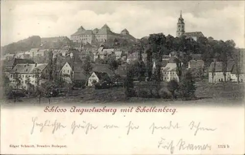 Ak Chemnitz in Sachsen, Schloss Augustusburg, Schellenberg, städtische Architektur, Postkarte ...