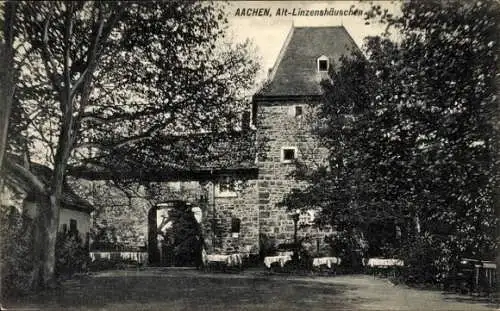 Ak Aachen, Alt-Linzenshäuschen, historische Gebäude, Bäume im Vordergrund