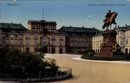 Ak Mannheim in Baden, Schloss, Kaiser-Wilhelm-Denkmal, historische Architektur