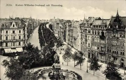 Ak Köln am Rhein, Kaiser-Wilhelm-Denkmal, Hansaring