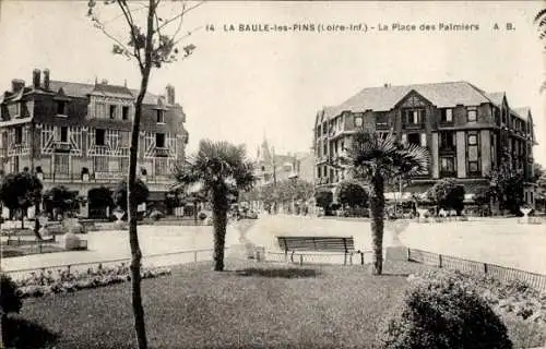 Ak La Baule les Pins Loire Atlantique, Palmenplatz