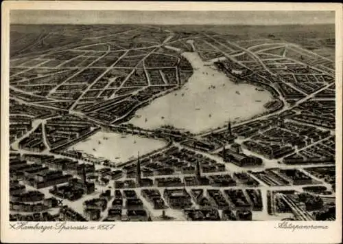 Ak Hamburg, Alsterpanorama, Historisches Bild der Stadt